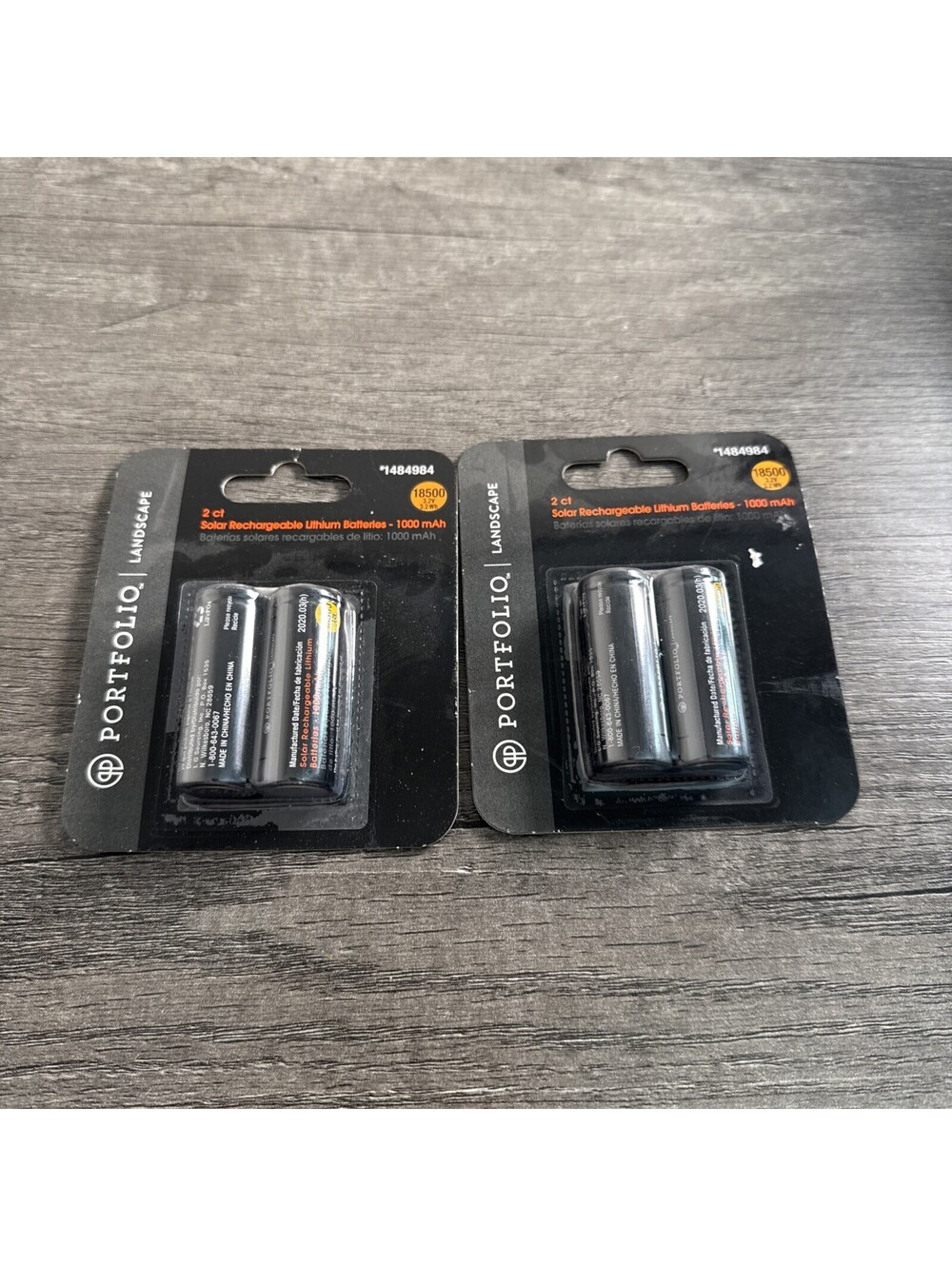 Harbor Breeze 1000mAh Solar Rechargeable 18500 3.2V Batteries 4 Pack